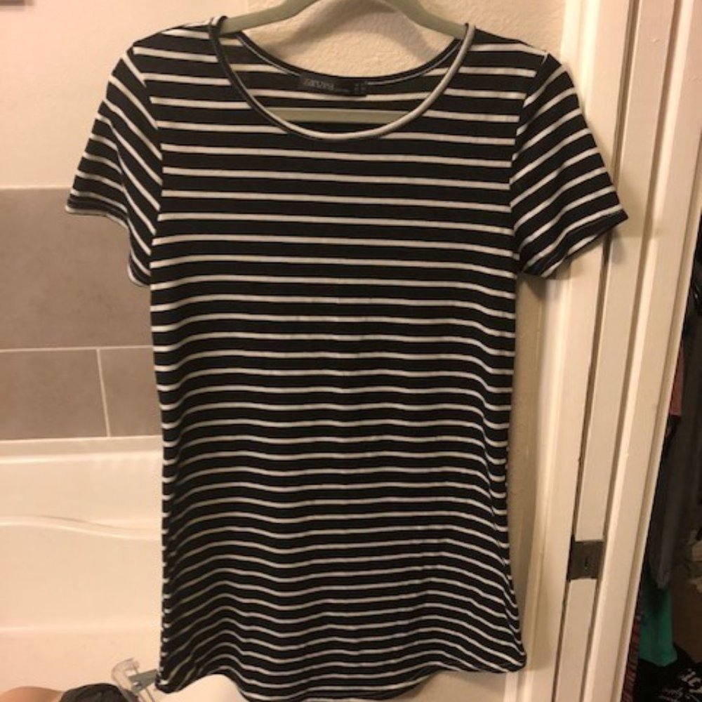 Cute Striped T-Shirt Dress